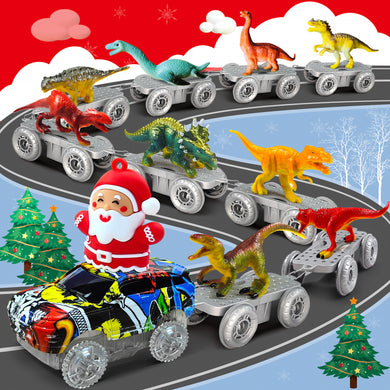 Santa-Dino Train Car Track Set